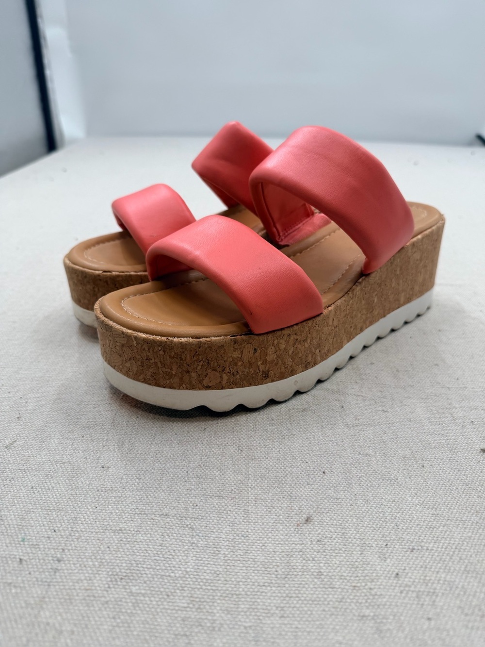 Xappeal Womens Coral Double Strap Cork Platform Sandals